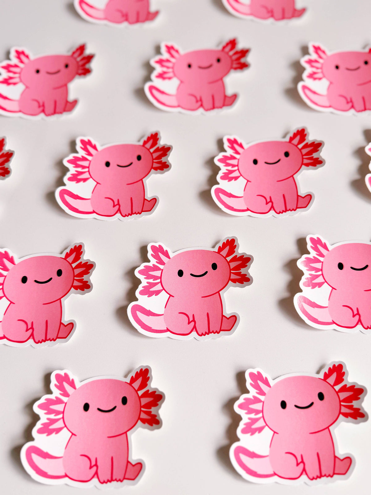 Pink Axolotl Sticker | Waterproof Vinyl Sticker