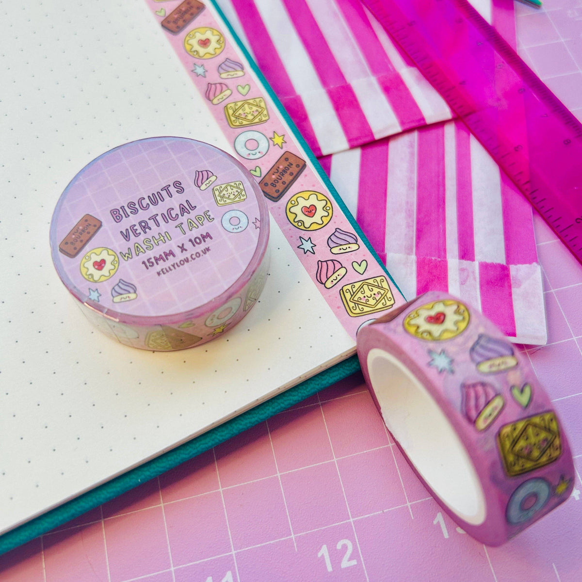 Pastel Biscuit Cuties - Vertical Washi Tape