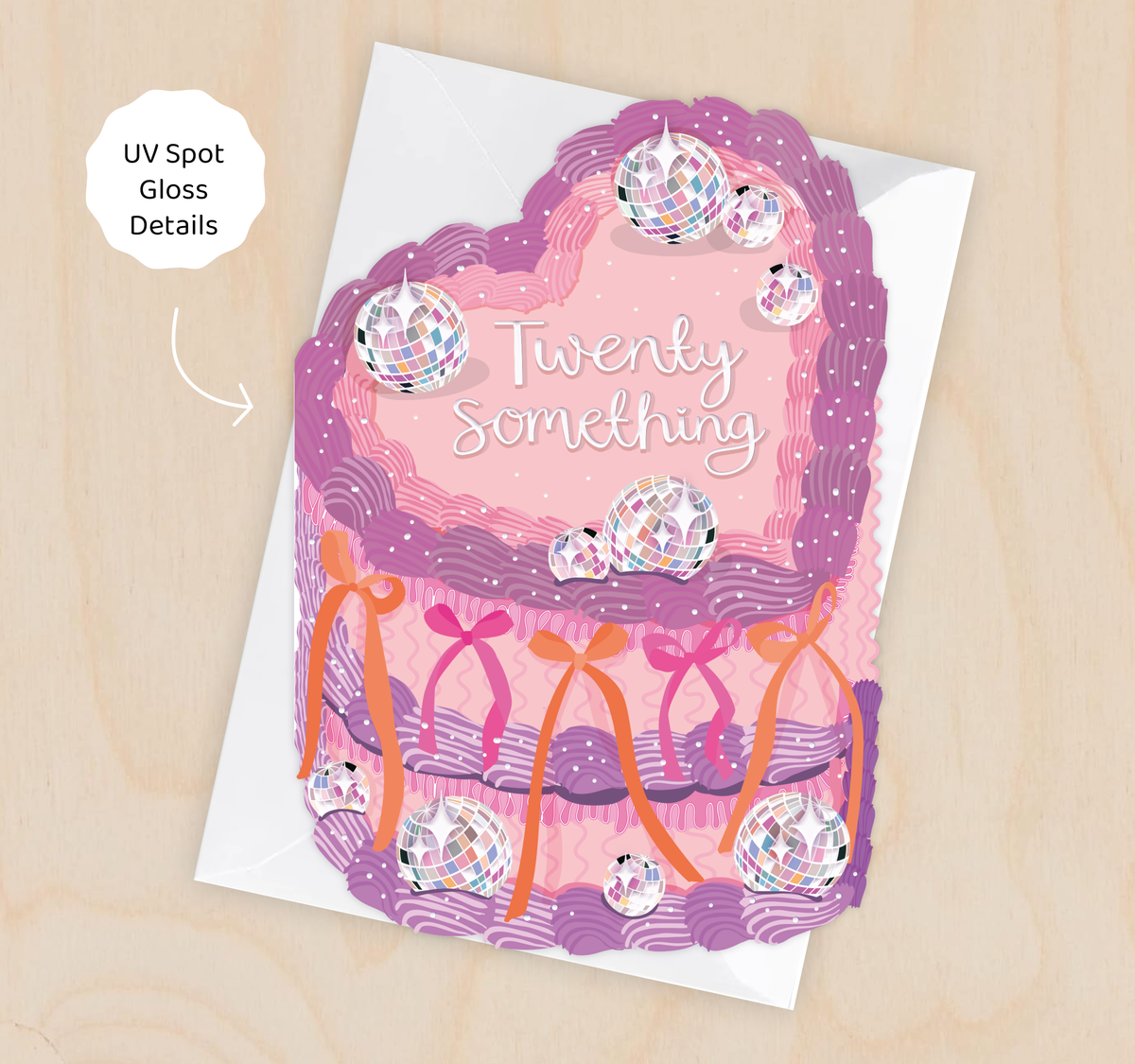 Twenty Something - Birthday Cake Shaped Greeting Card