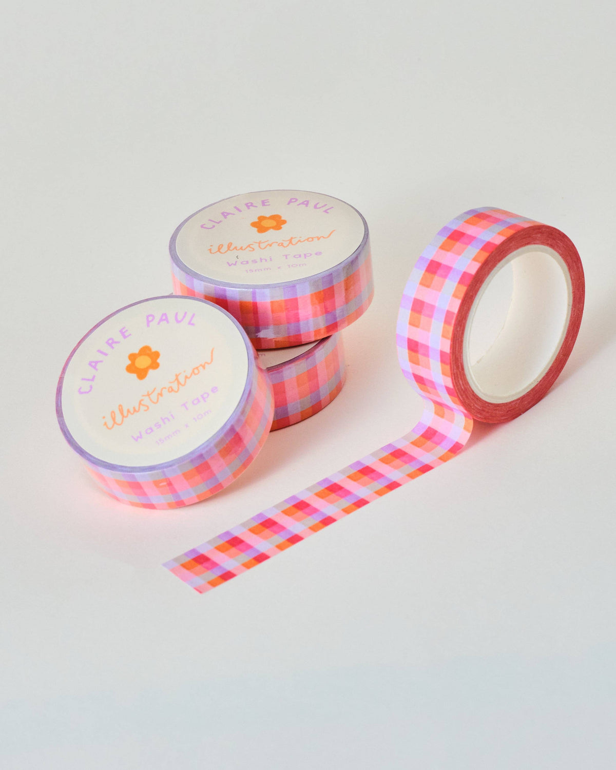Colourful Pink Gingham Washi Tape