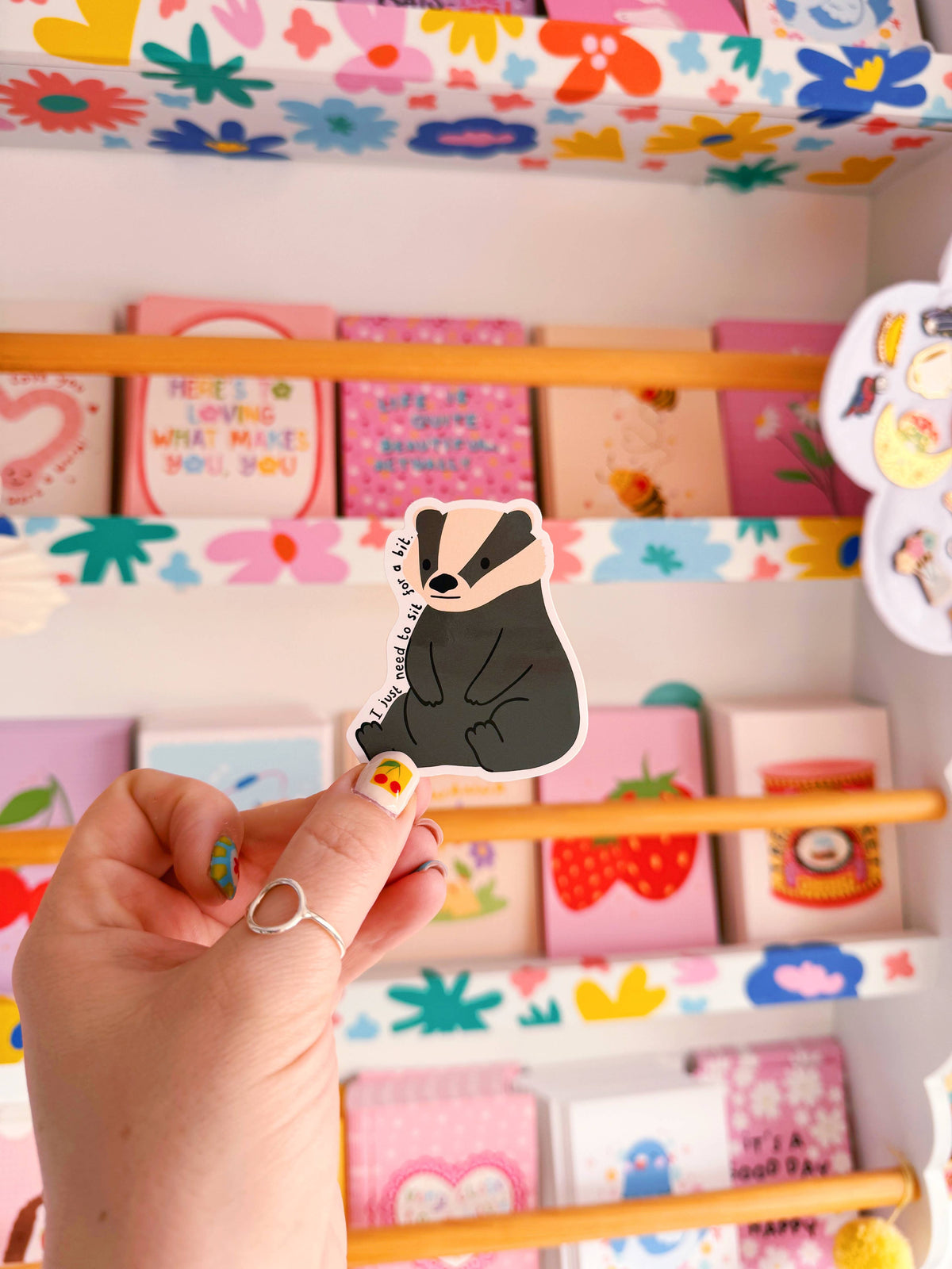 Tired Badger Sticker | Waterproof Vinyl Sticker