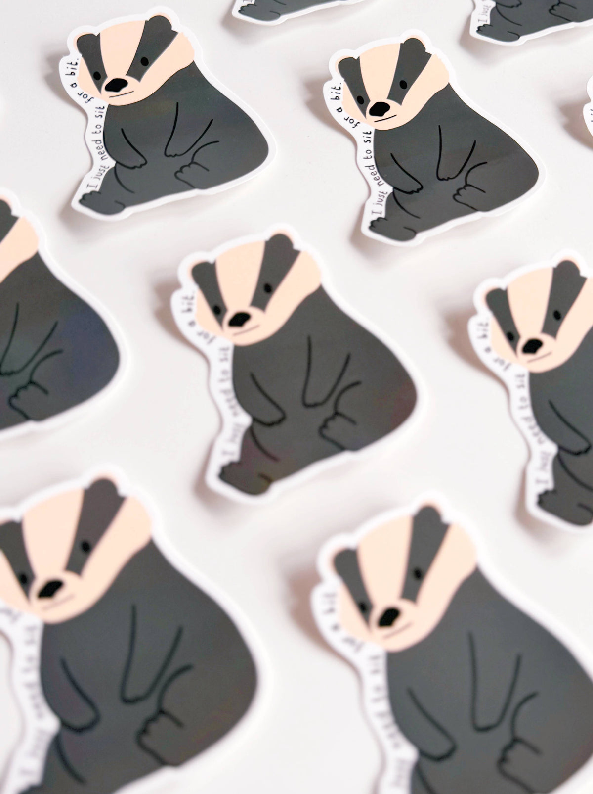 Tired Badger Sticker | Waterproof Vinyl Sticker