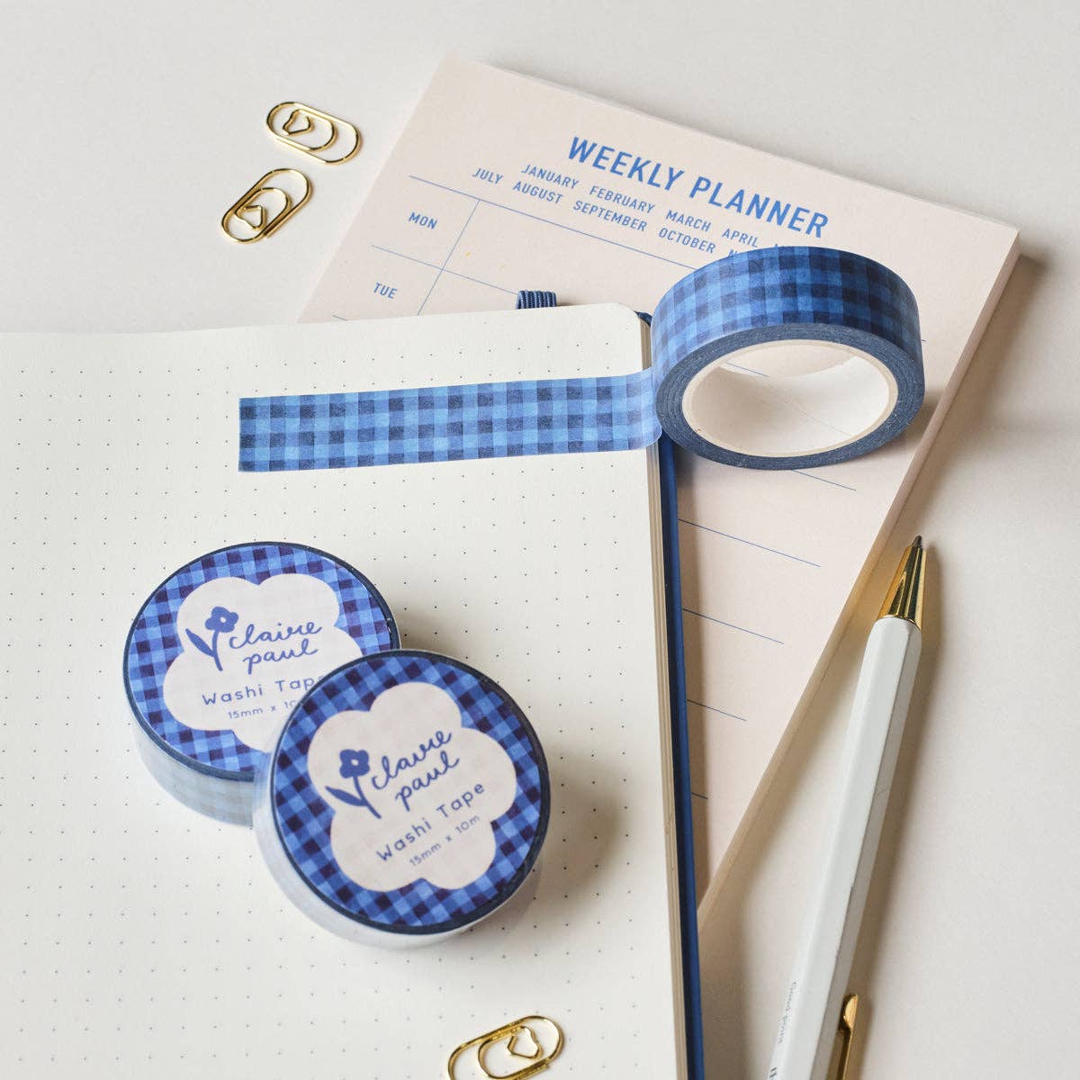 Dark Blue Check Washi Tape