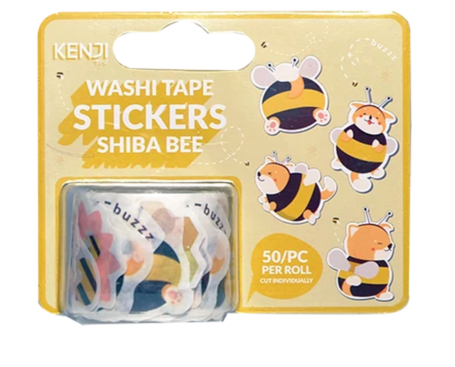 Washi tape stickers-Shiba Bee