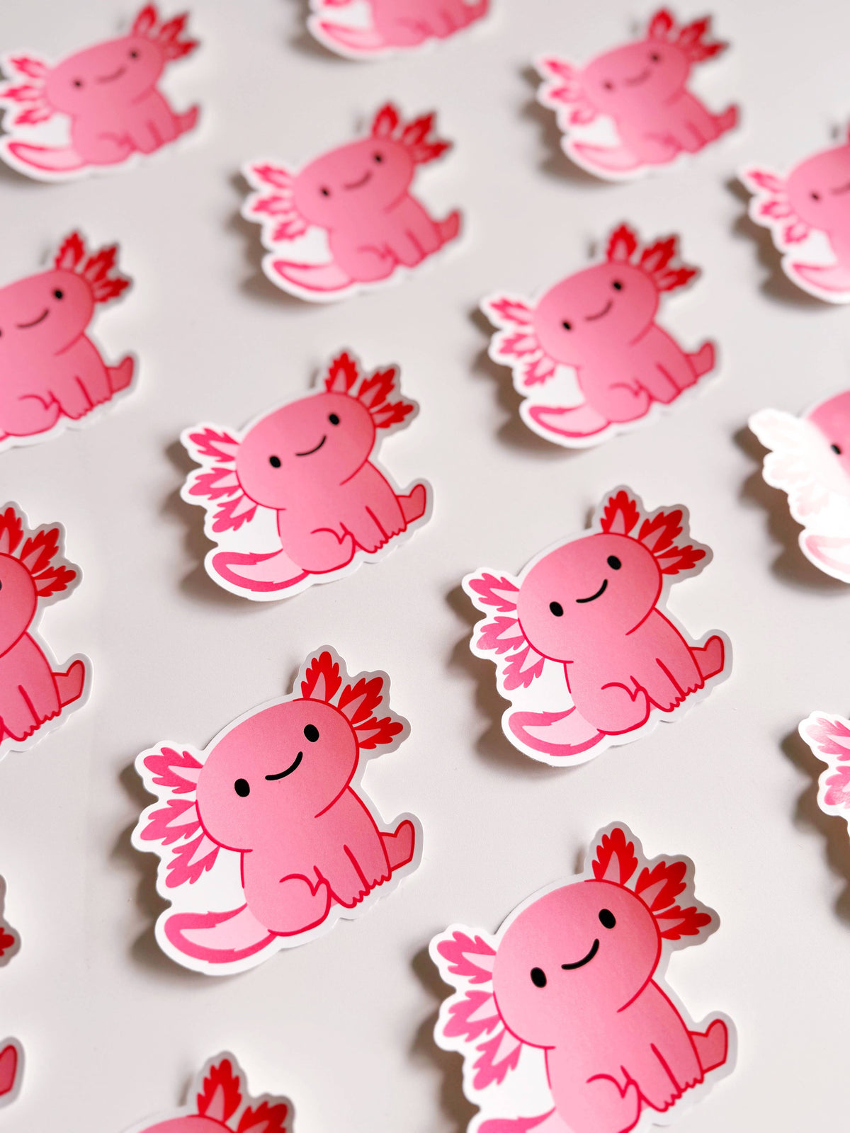 Pink Axolotl Sticker | Waterproof Vinyl Sticker