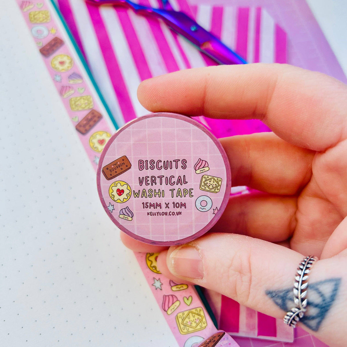 Pastel Biscuit Cuties - Vertical Washi Tape