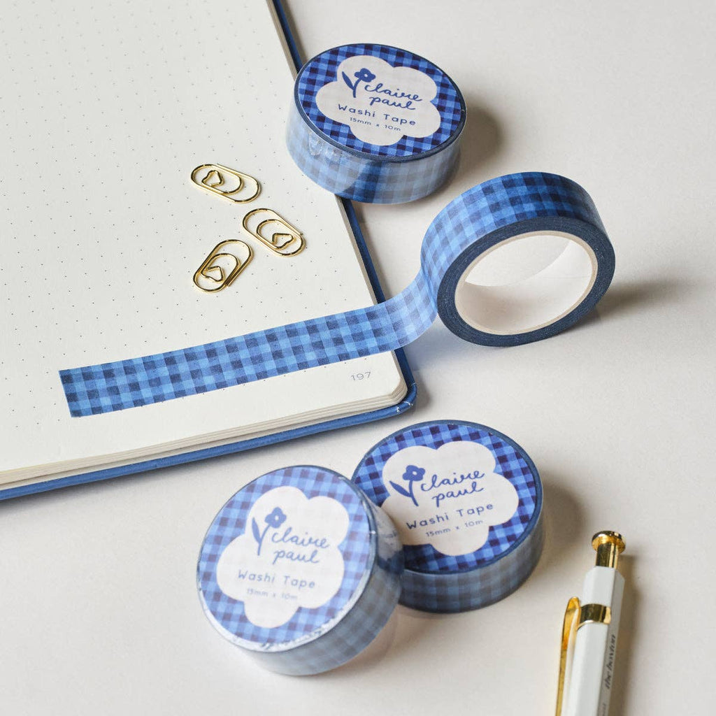 Dark Blue Check Washi Tape