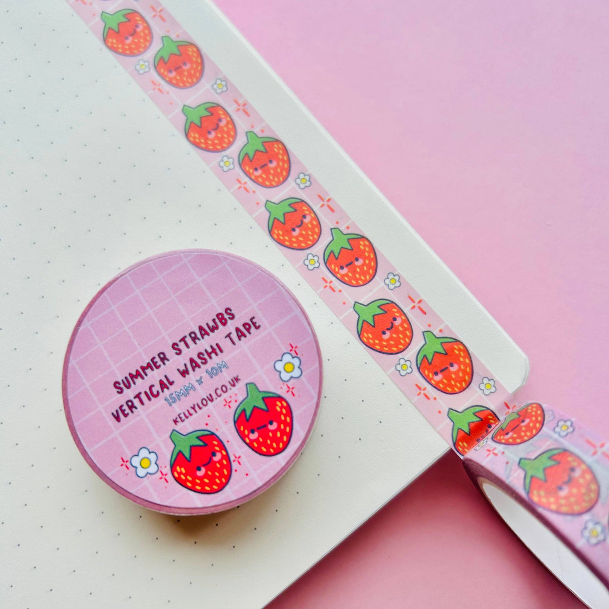 Summer Strawbs Vertical Washi Tape