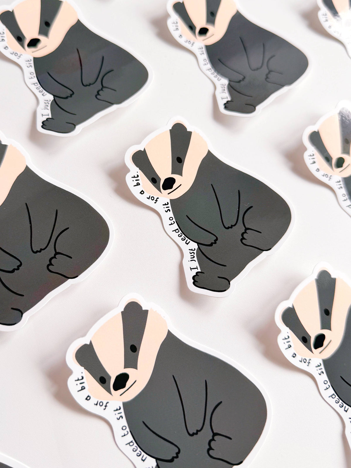 Tired Badger Sticker | Waterproof Vinyl Sticker